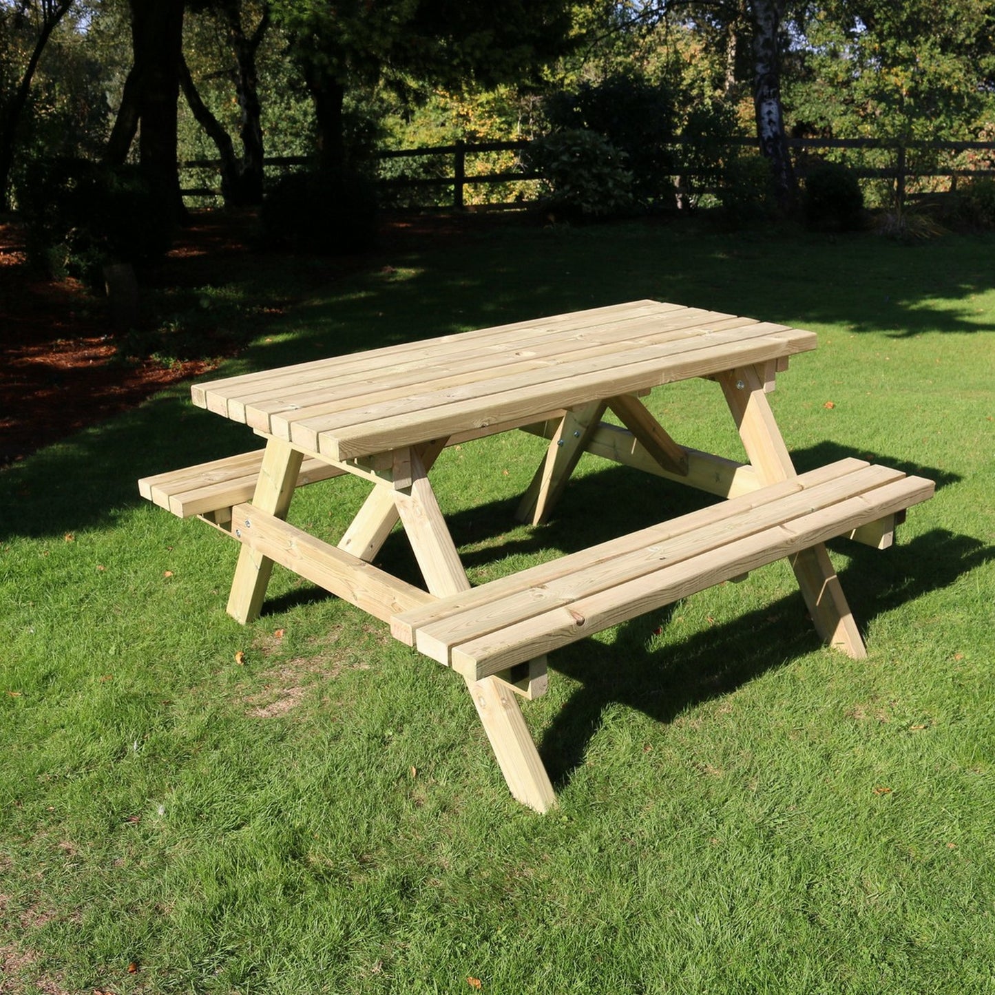 Churnet Valley Deluxe Wooden Garden Picnic Table (150cm) - main product image