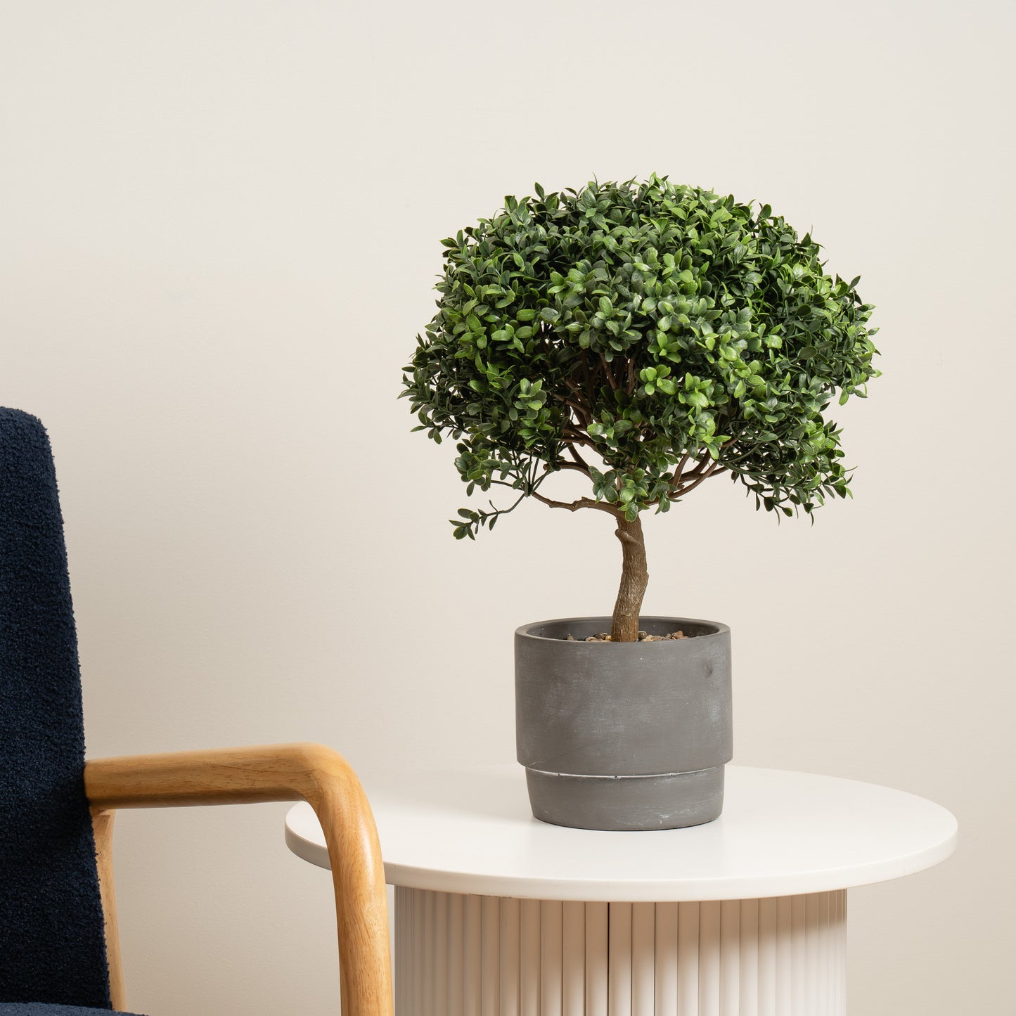Scottish Everlastings Artificial 45cm Mini Topiary Plant In Cement Pot - main product image
