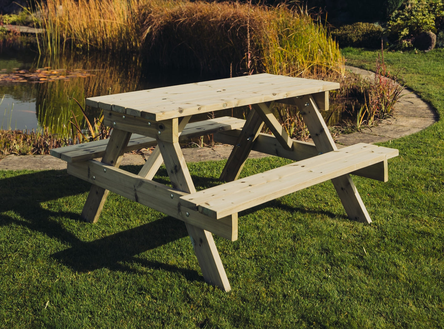 Churnet Valley Traditional Wooden Picnic Table (139.5cm) - main product image