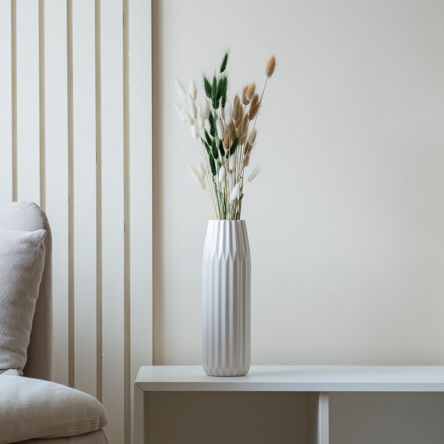 Scottish Everlastings White, Green & Natural Bunny Tails - main product image