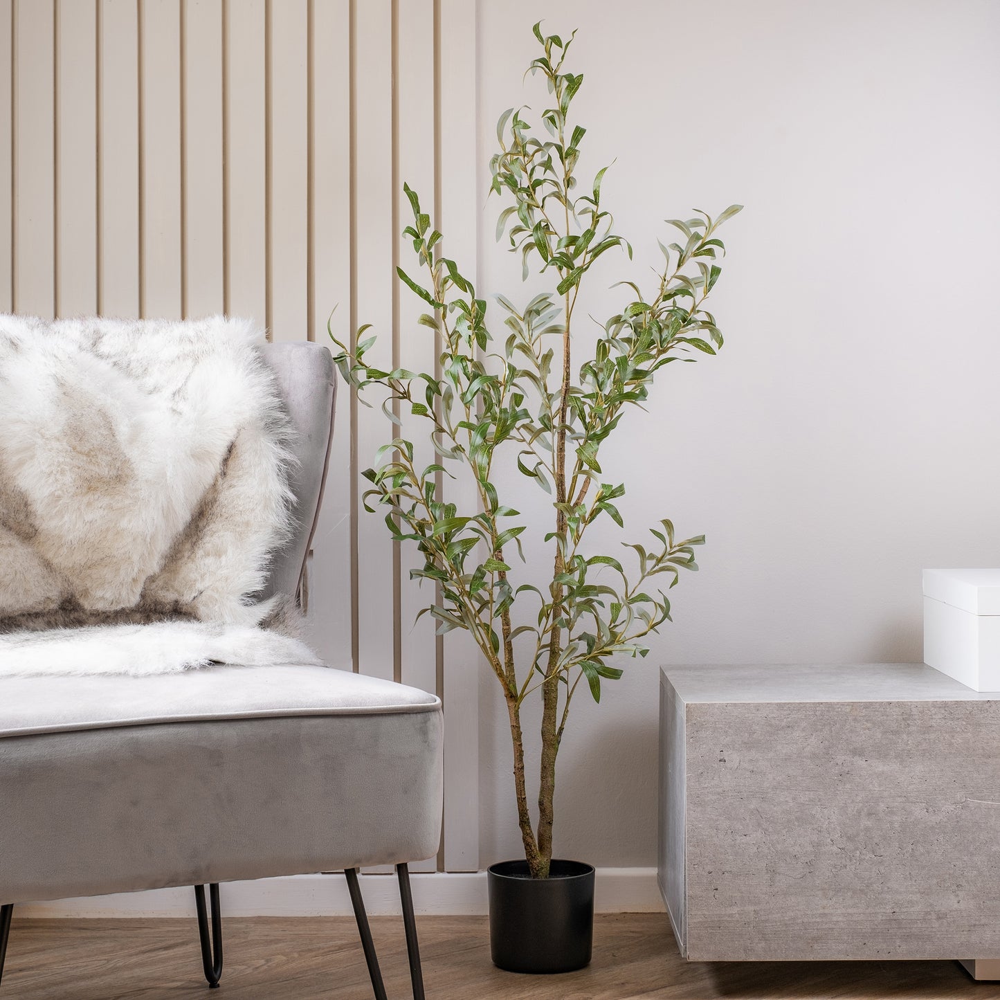 Scottish Everlastings 130cm Artificial Slim Silhouette Olive Tree - main product image