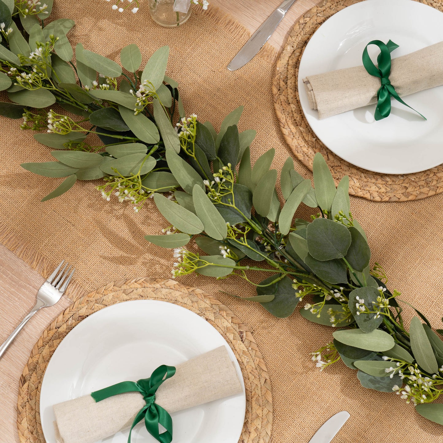 Scottish Everlastings 150cm Premium Artificial Eucalyptus & Gypsophila Garland - main product image