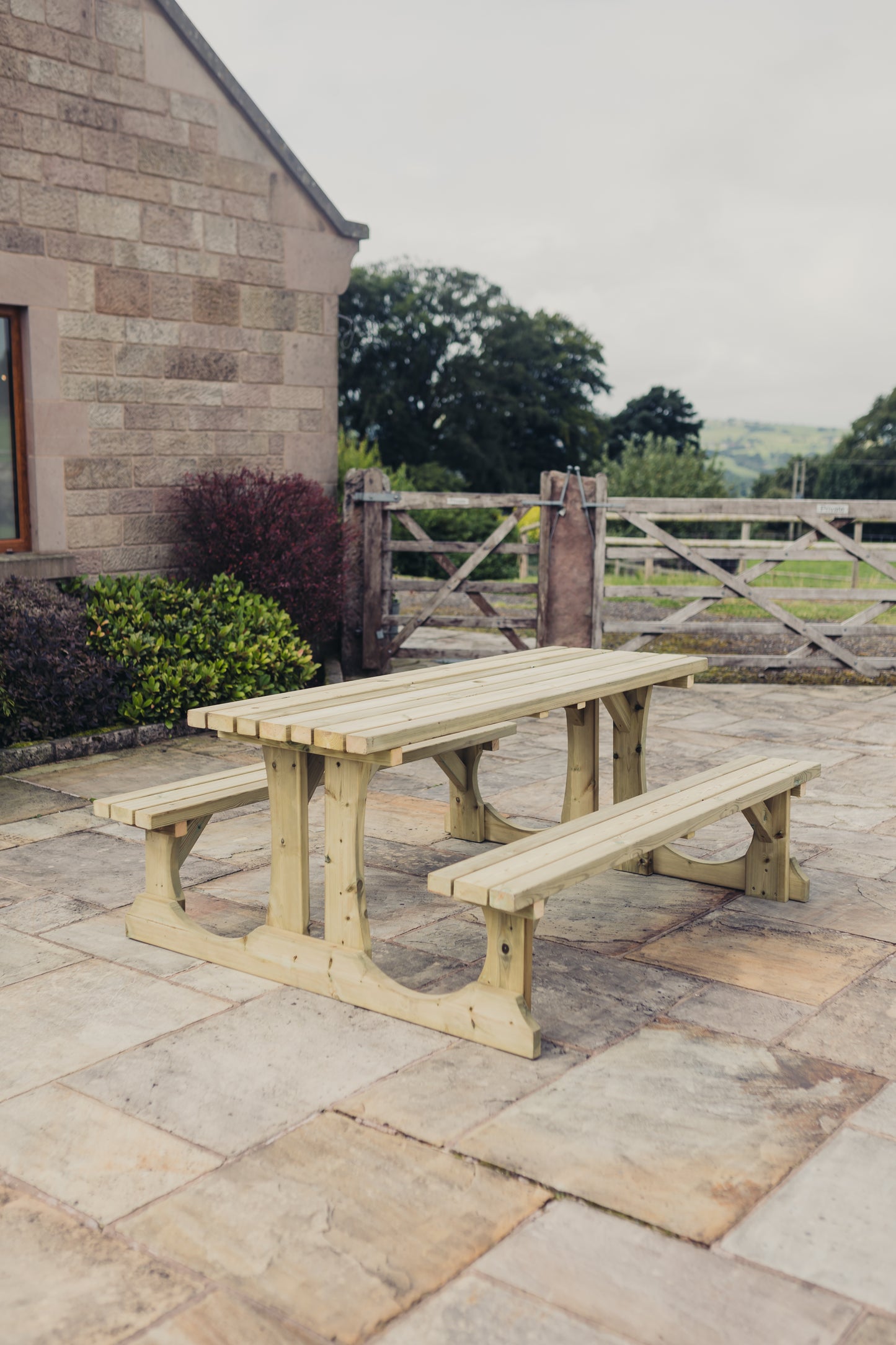 Churnet Valley Lunar Wooden Garden Picnic Table (180cm) - main product image