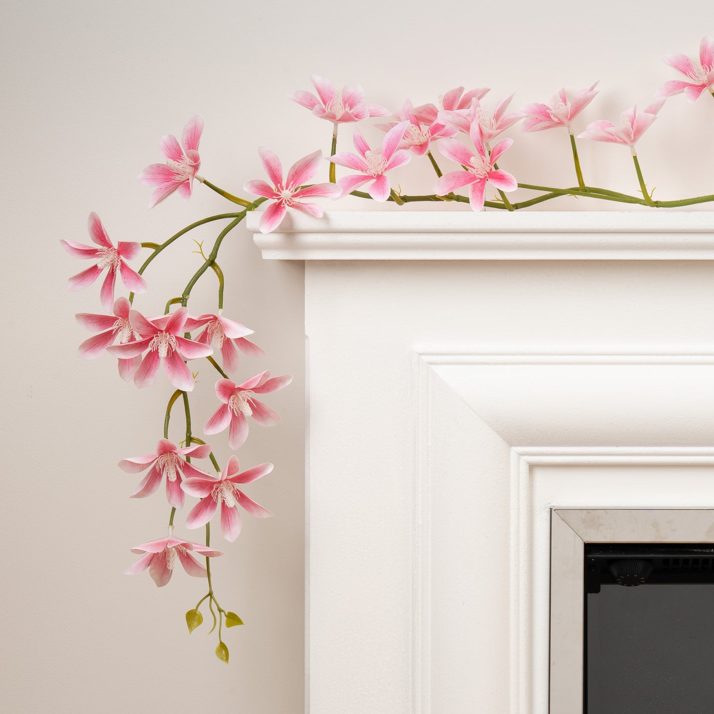 Scottish Everlastings Artificial 115cm Pink Magnolia Star Flower Garland - Pack of 2 - main product image
