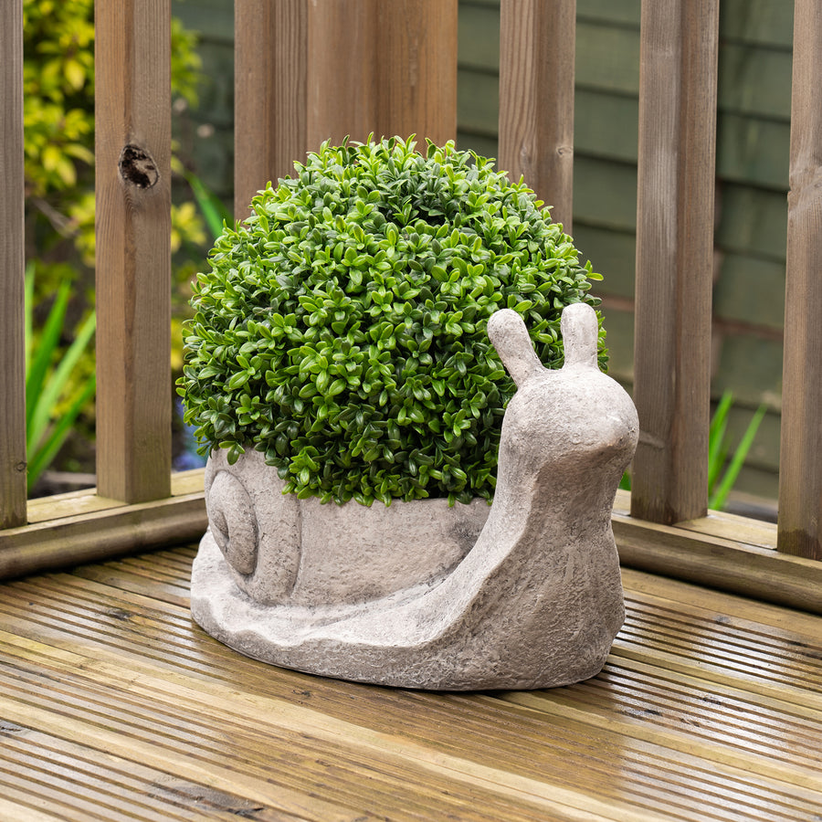 Scottish Everlastings 33cm Artificial Boxwood Topiary Snail - main product image