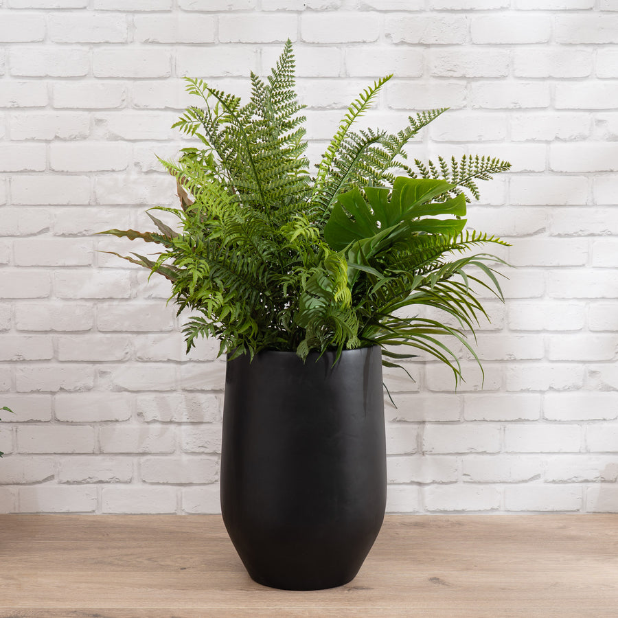 Scottish Everlastings 102cm Artificial Mixed Fern with Black Pot - main product image