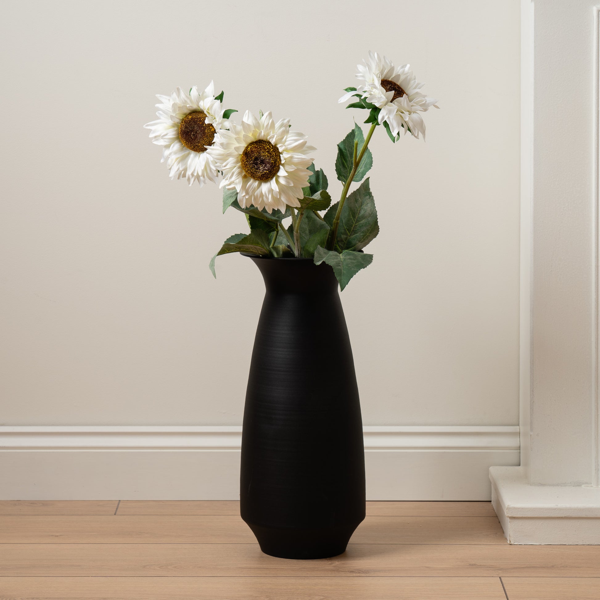 Scottish Everlastings 77cm Artificial Cream Sunflower Stem - Pack of 3 - main product image