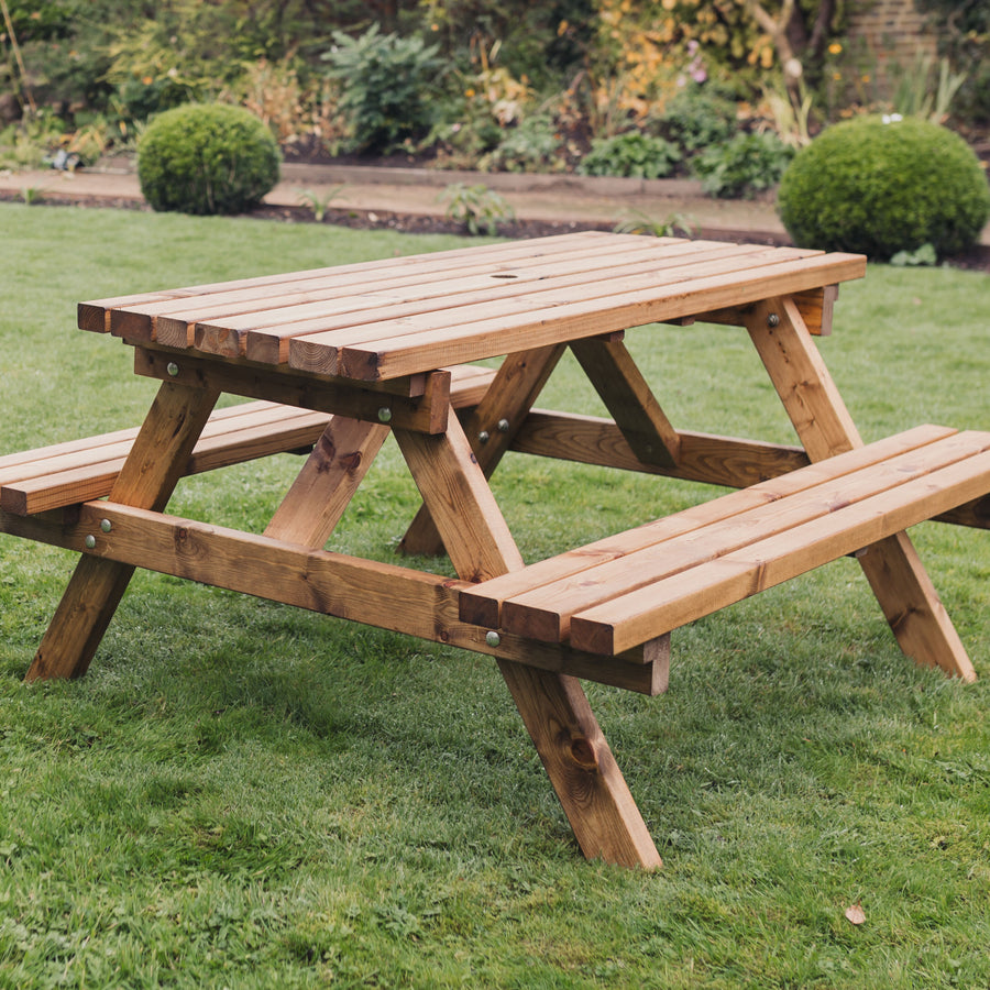 Churnet Valley Deluxe Valley Wooden Garden Picnic Table (150cm) - main product image