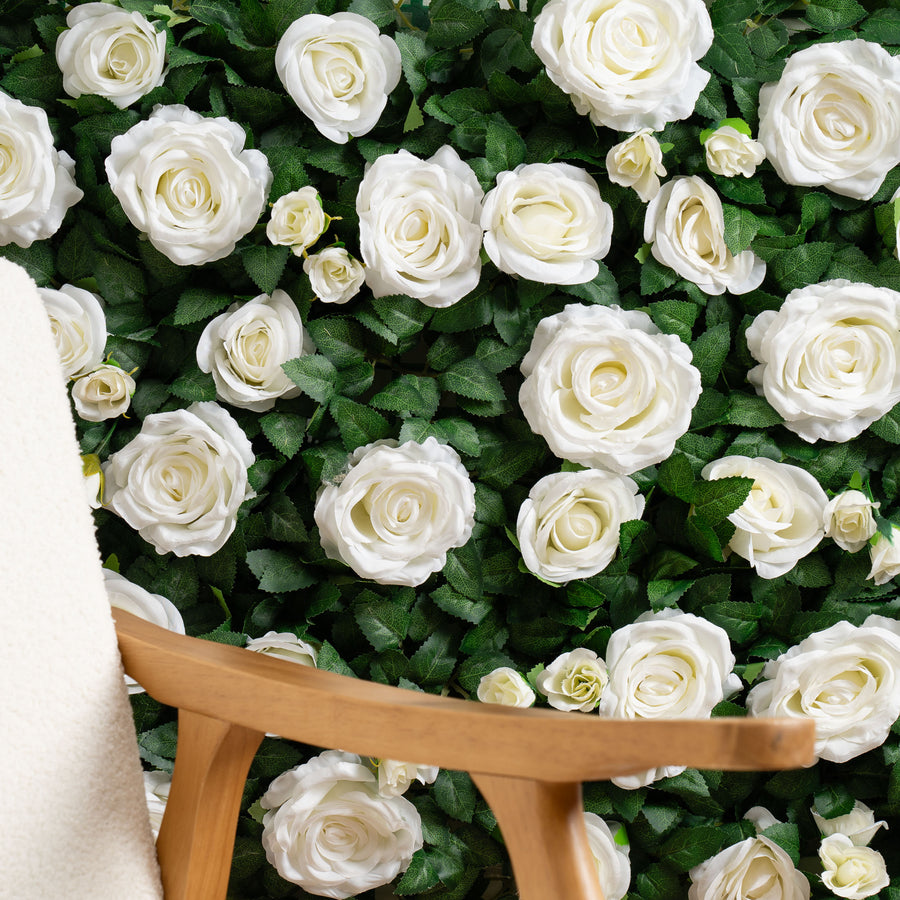 Scottish Everlastings 60X40cm Artificial Rose+Foliage Flower Wall Backdrop Panel - Pack of 2 - main product image