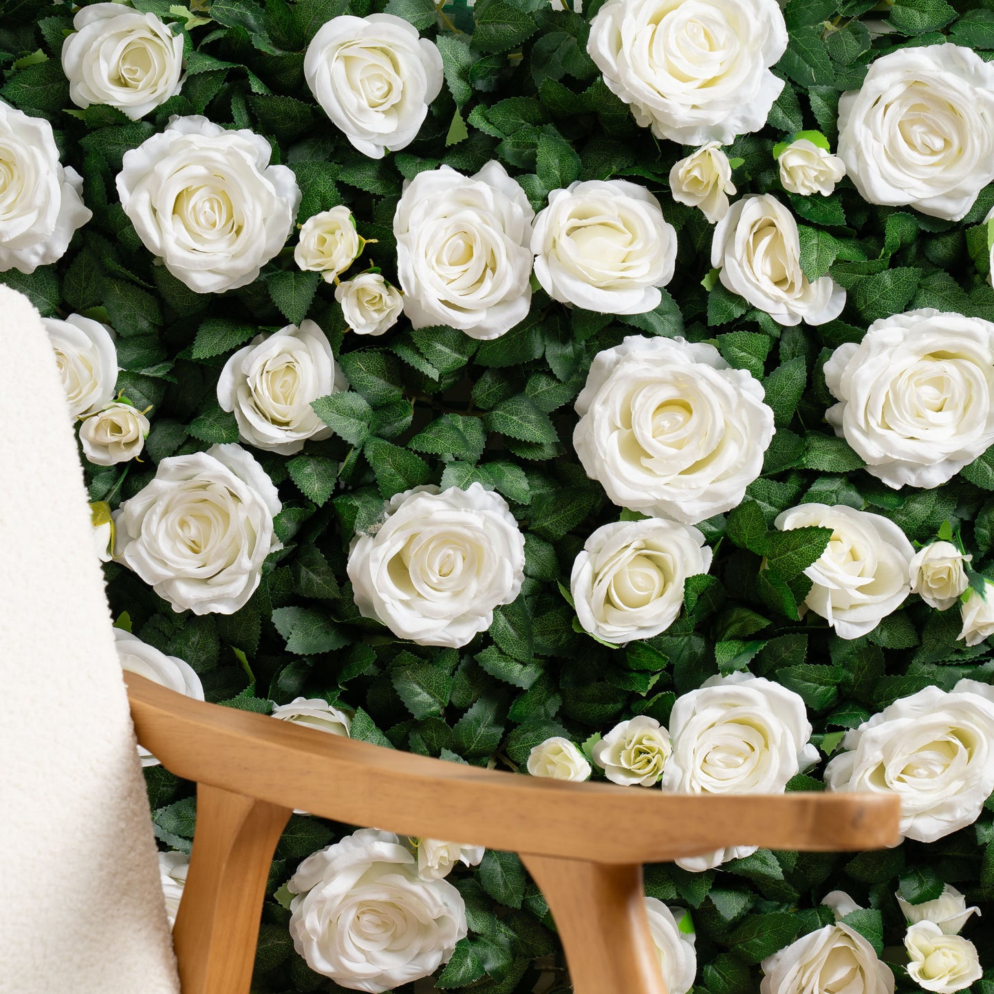 Scottish Everlastings 60X40cm Artificial Rose+Foliage Flower Wall Backdrop Panel - Pack of 2 - main product image