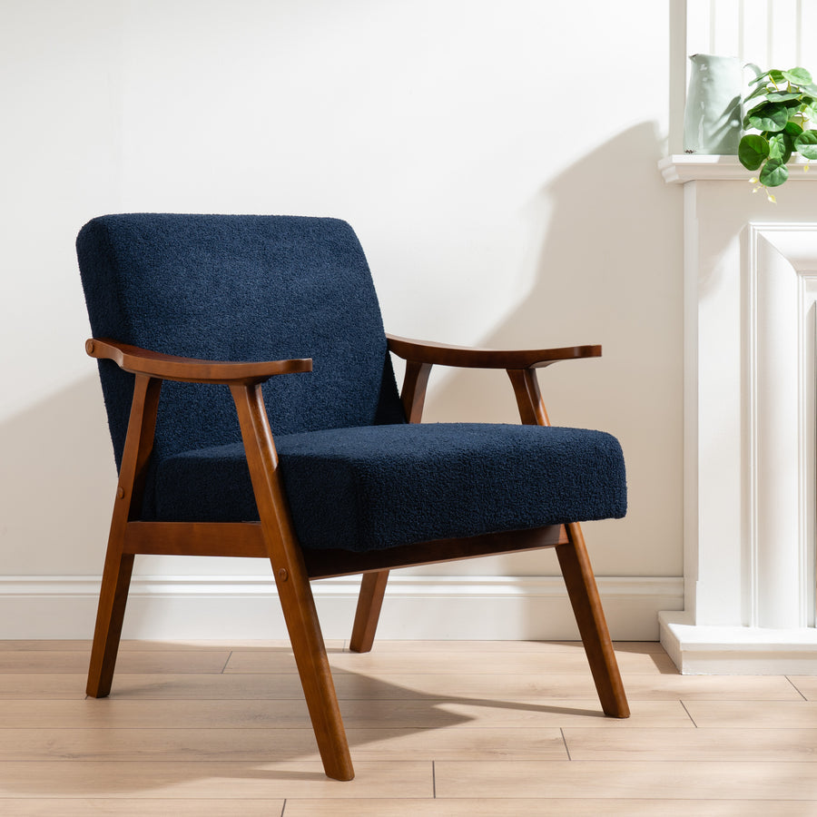 Scottish Everlastings Navy Boucle Chair (Flat Arms) - main product image