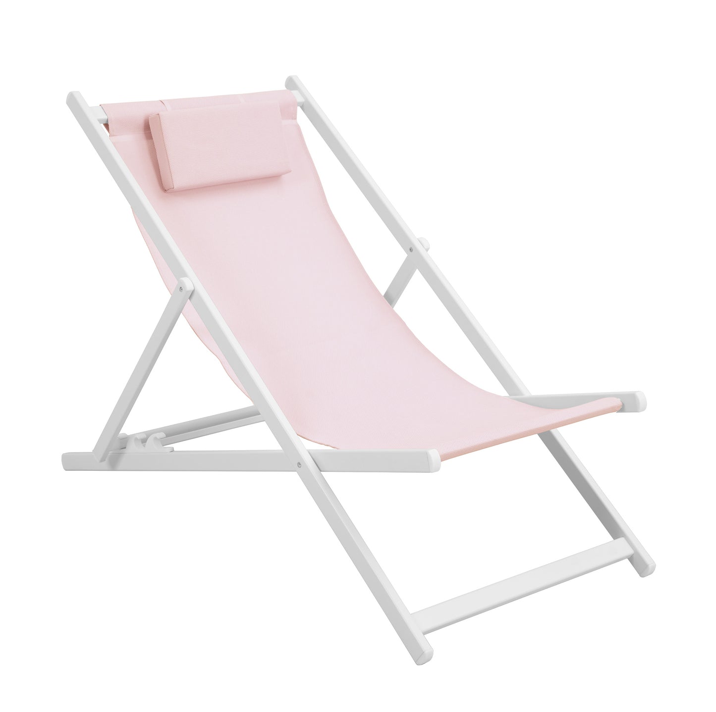 3 Position Pink Deck Chair with Pillow & Aluminium Frame - main product image