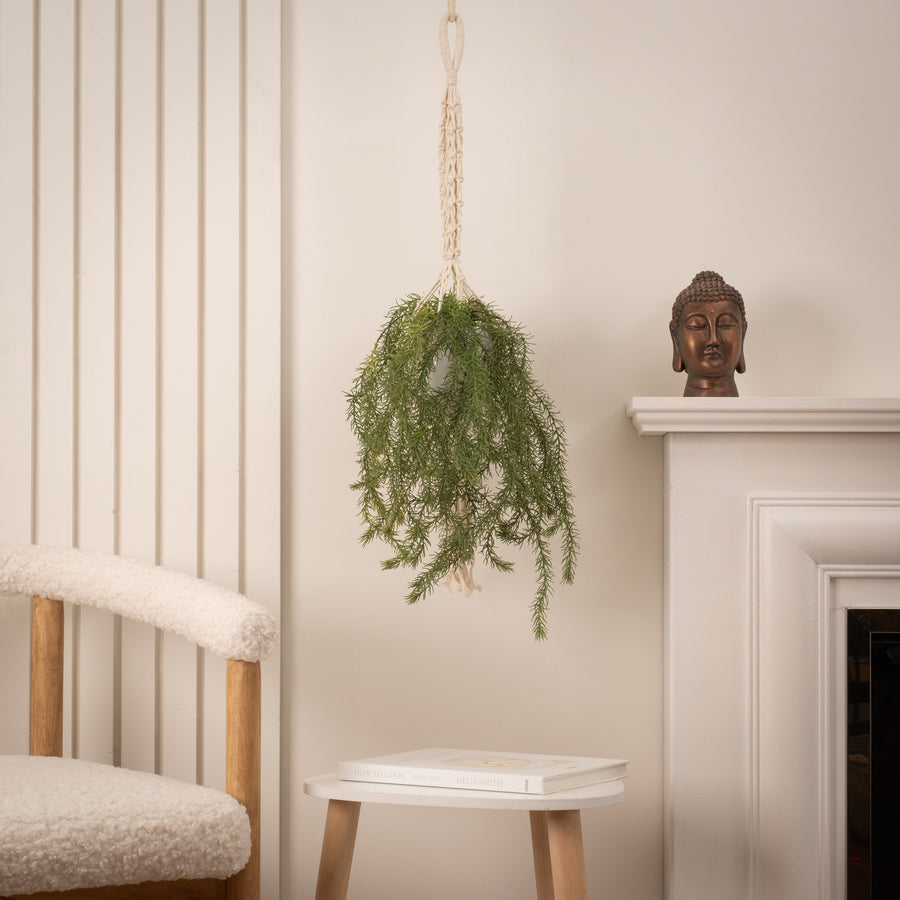 Scottish Everlastings Artificial Trailing Rosemary in Macrame - main product image