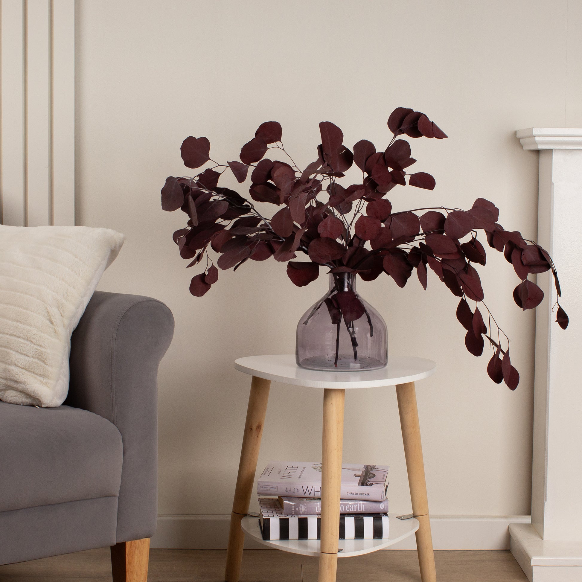 Scottish Everlastings Artificial Dark Red Eucalyptus Bunch - main product image