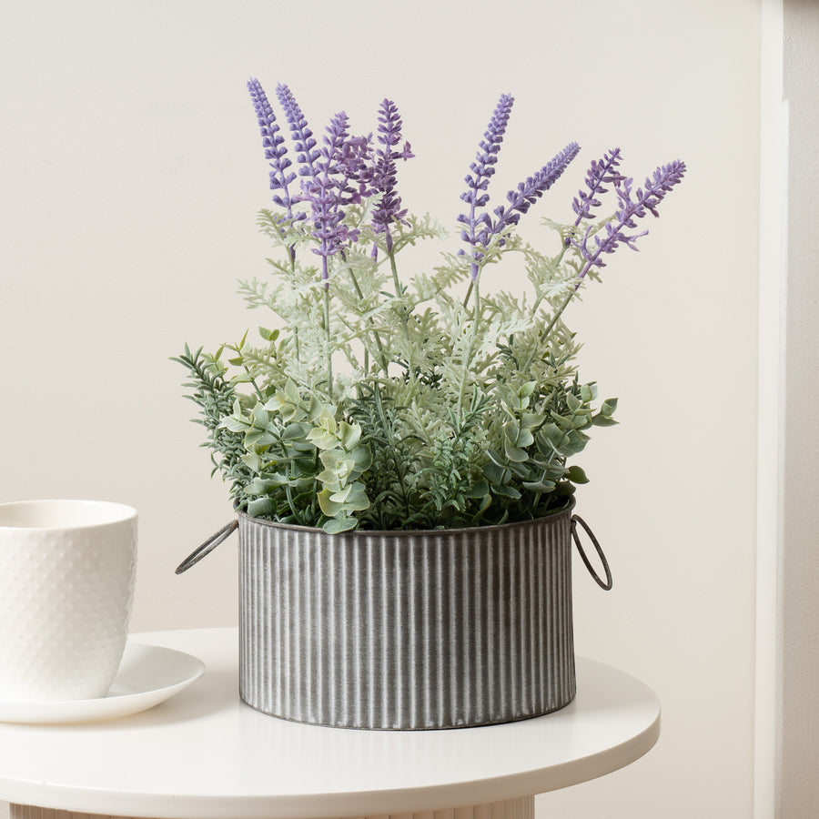 Scottish Everlastings 37.5cm Artificial Lavender in Iron Pot - main product image