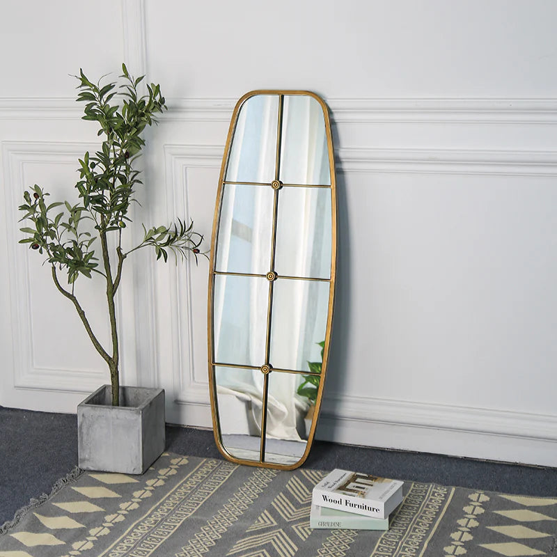 Suntime Large 120cm Oval Wall Mirror with Rectangular Panel Design - main product image