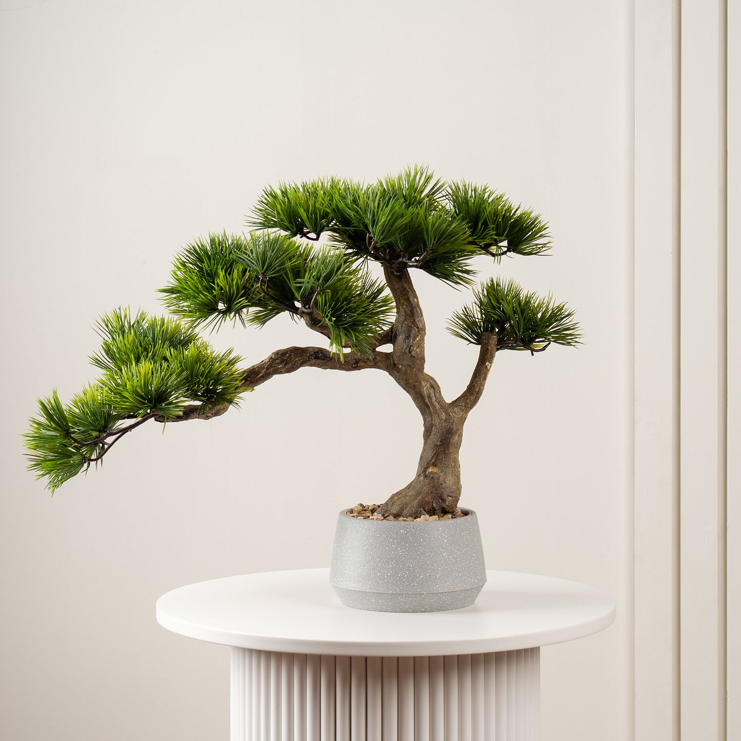 Scottish Everlastings 45cm Artificial Bonsai Pine Tree in Cement Effect Pot - main product image