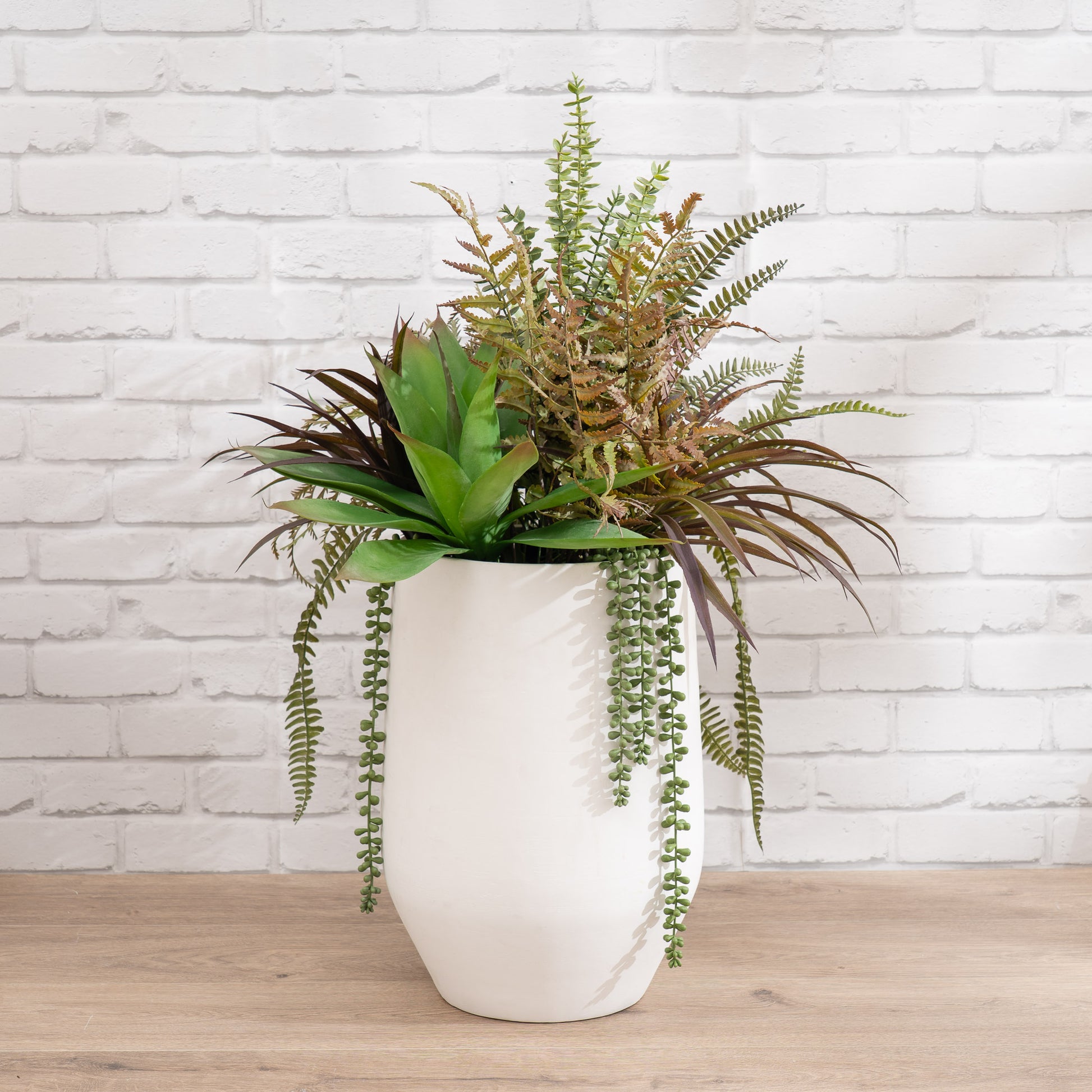 Scottish Everlastings 90cm Artificial Mixed Fern/Agave in Pot - main product image