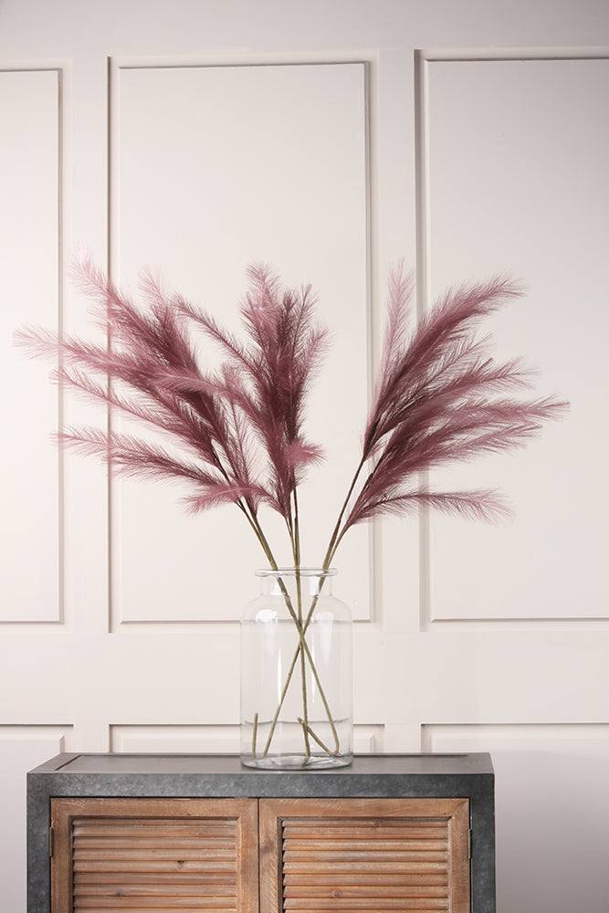Scottish Everlastings Artificial 120cm Purple Pampas Stem - Pack Of 3 - main product image