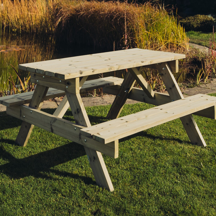Churnet Valley Traditional Wooden Picnic Table (139.5cm) - main product image