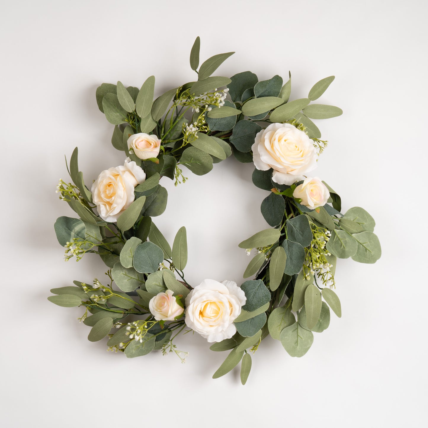 Scottish Everlastings 40cm Artificial Eucalyptus And Rose Wreath - main product image