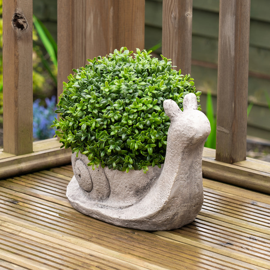 Scottish Everlastings 28cm Artificial Boxwood Topiary Snail - main product image