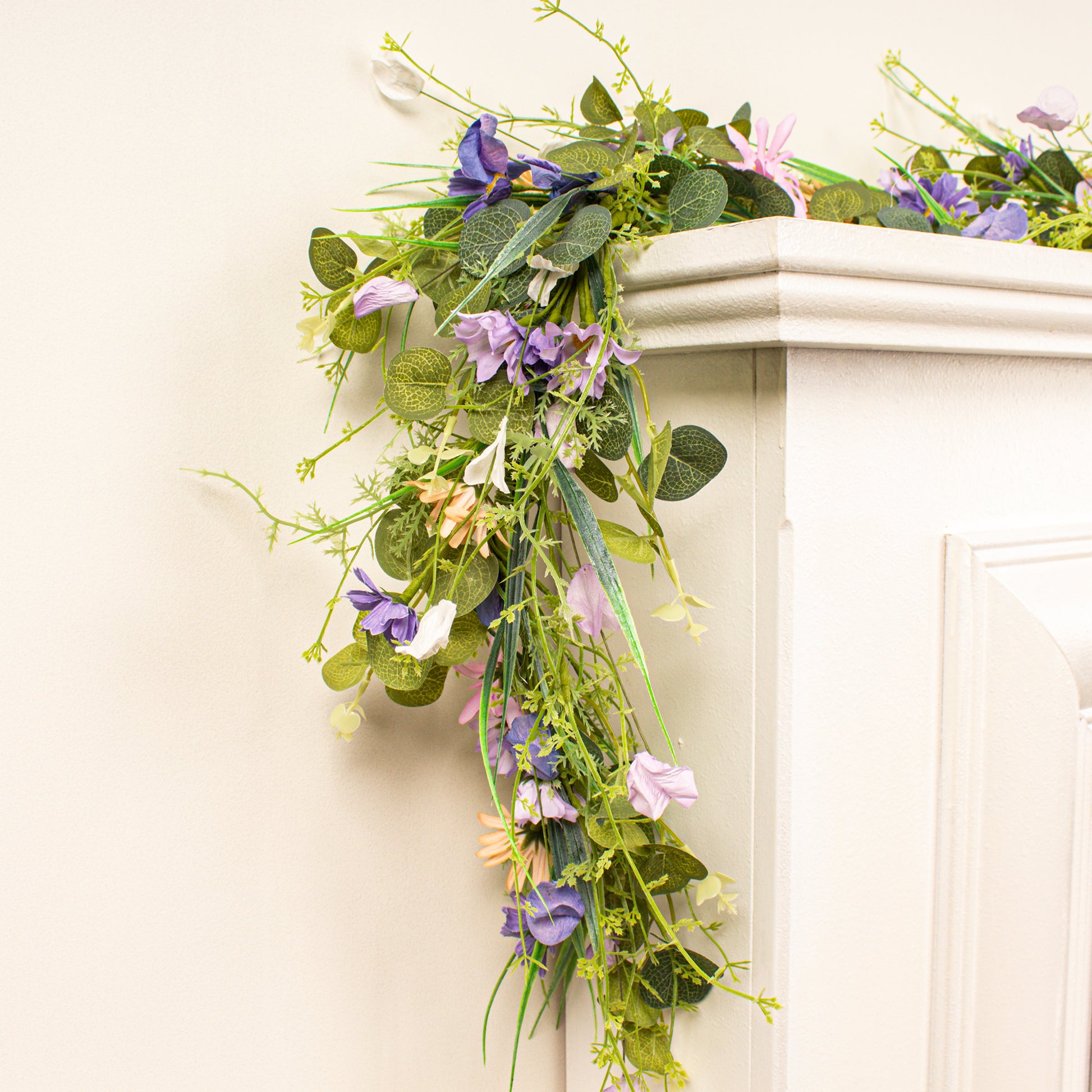 Scottish Everlastings 150cm Artificial Spring Purple Floral Garland - main product image