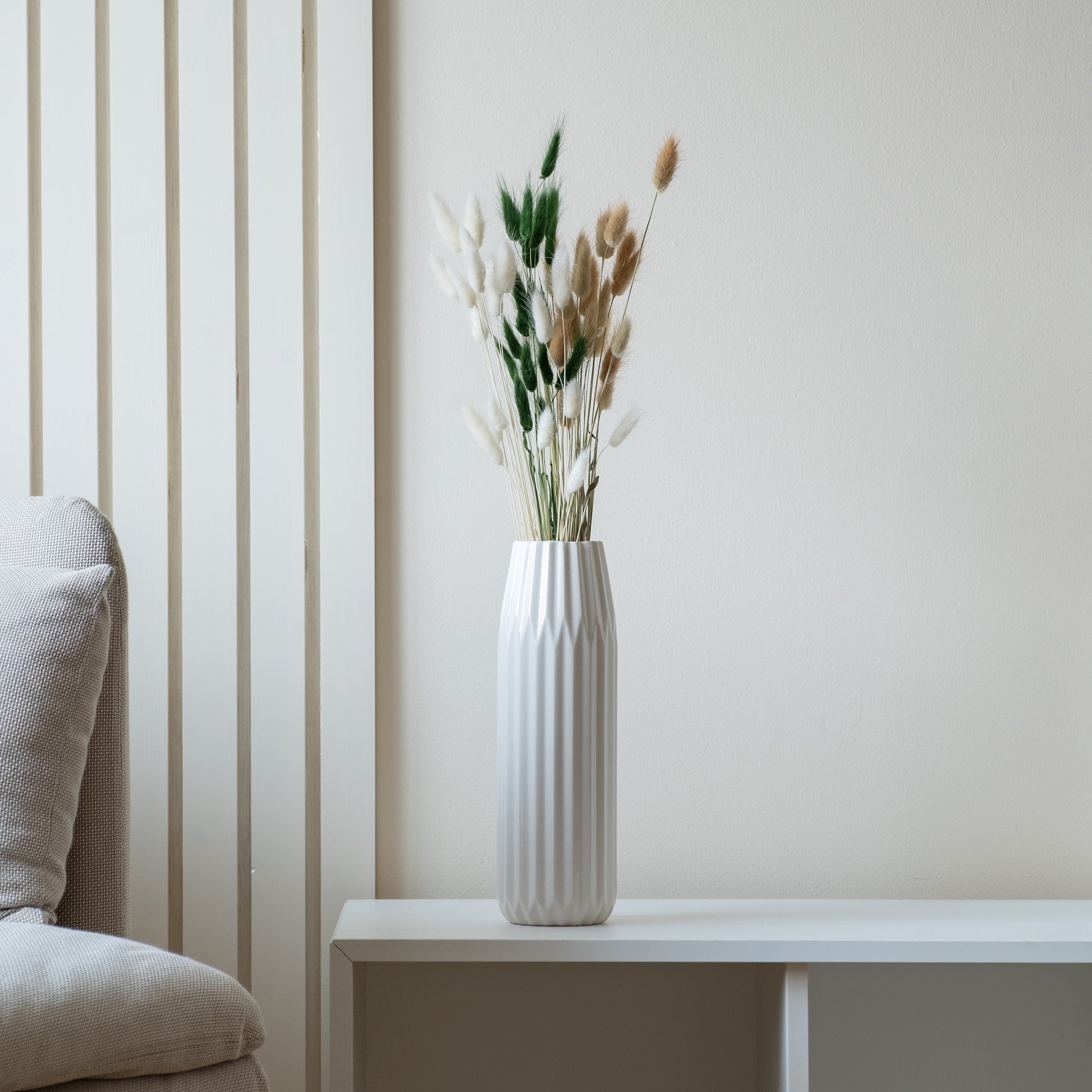 Scottish Everlastings White, Green & Natural Bunny Tails - main product image