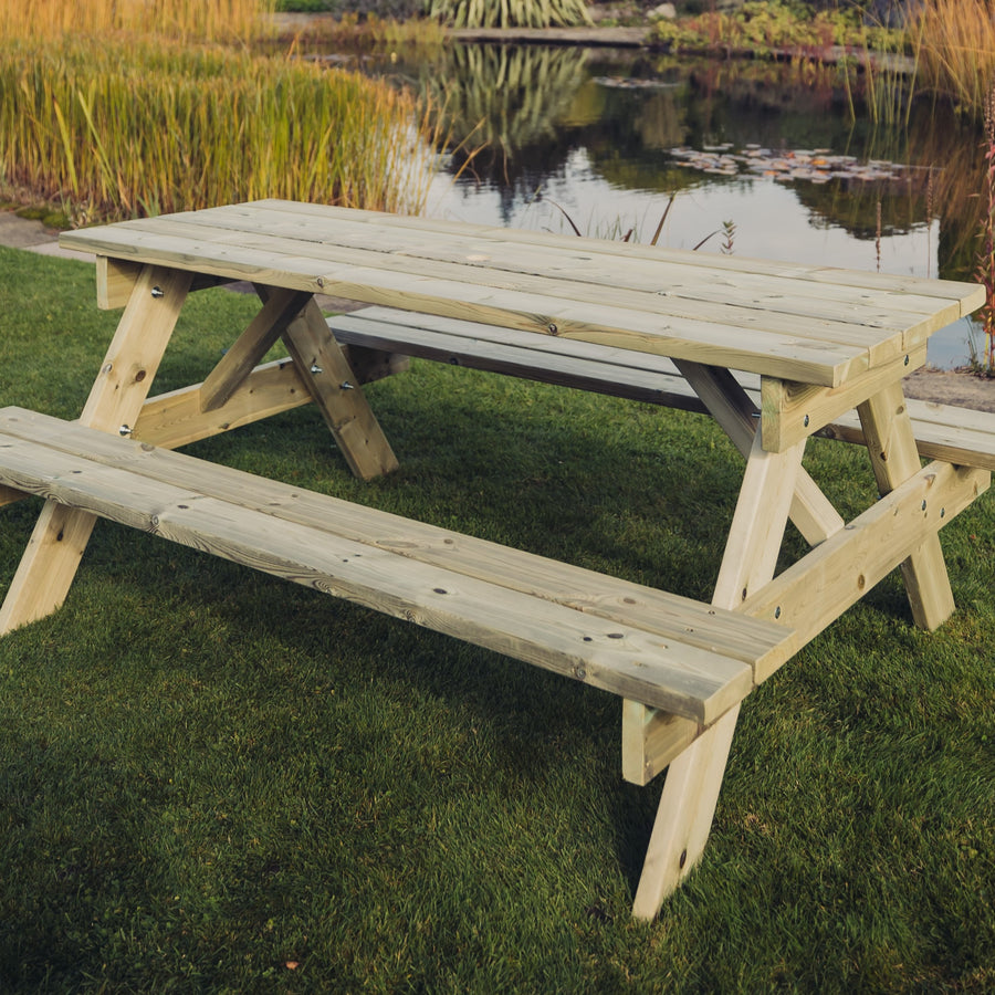 Churnet Valley Traditional Garden Picnic Table (179.5cm) - main product image