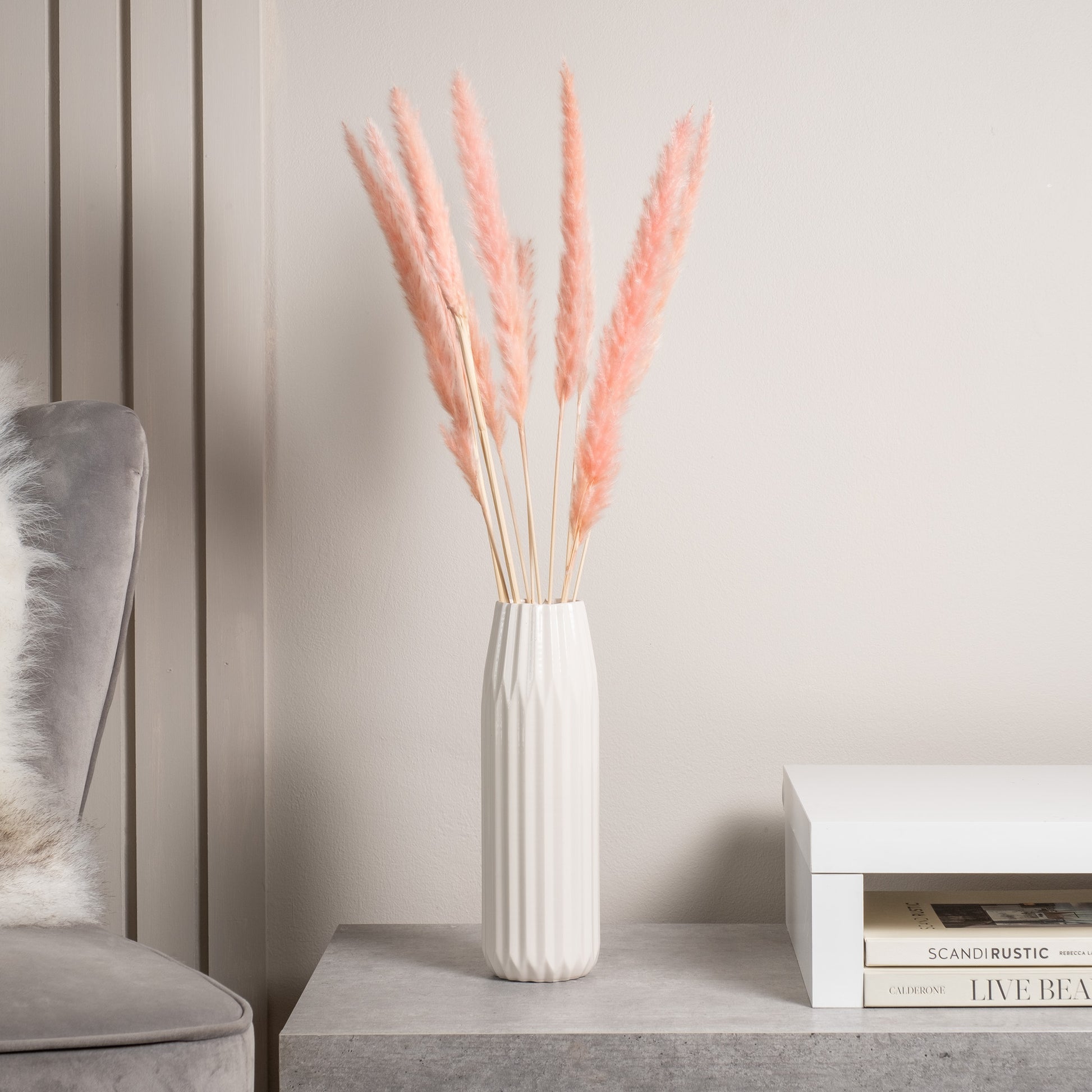 Scottish Everlastings 65-70cm Artificial Pink Pampas Grass - main product image