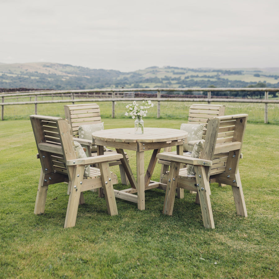 Churnet Valley 4-Seater Ergo Round Dining Set - main product image