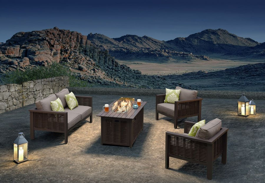 SunTime Texas Coffee Aluminium 4 Seater Garden Sofa Set