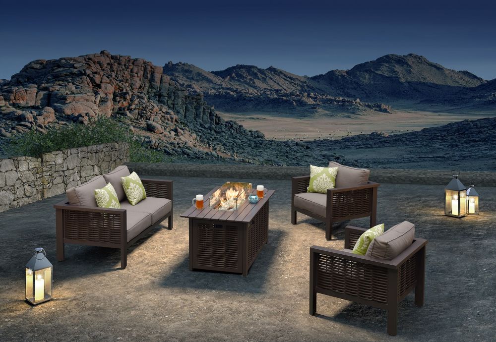SunTime Texas Coffee Aluminium 4 Seater Garden Sofa Set