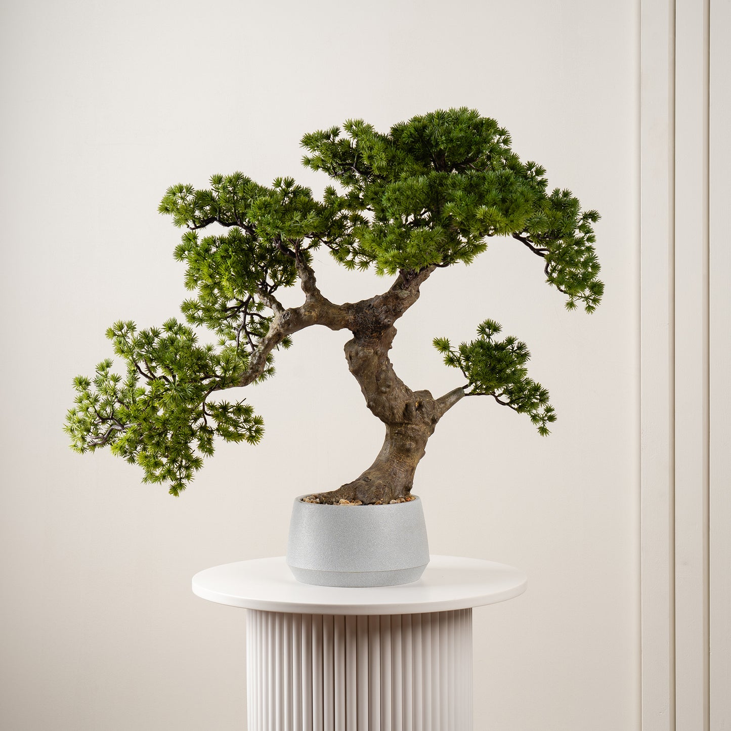 Scottish Everlastings Artificial 65cm Bonsai Pine Tree In Cement Effect Pot - main product image