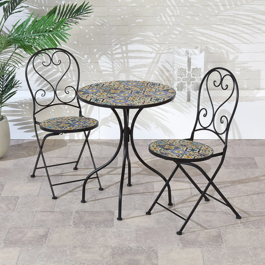 Suntime Marrakesh 60cm Mosaic Bistro Table & Chairs Set - main product image