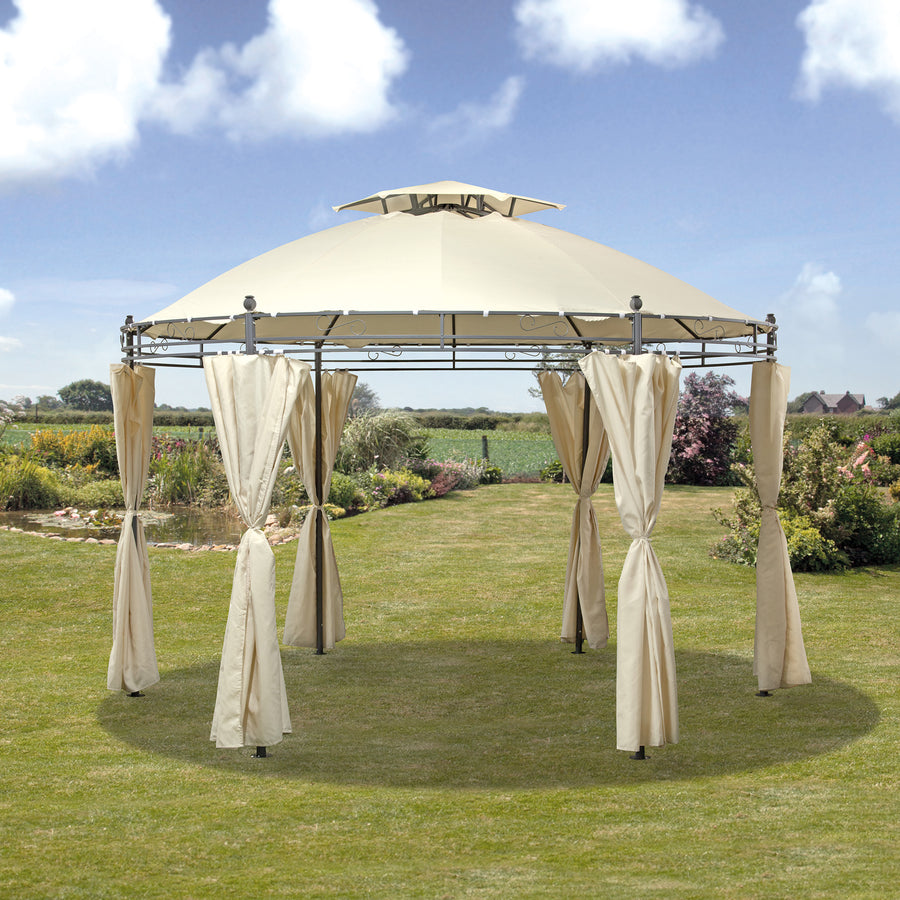 Alicante 3.5m Steel Ecru Round Garden Gazebo - main product image