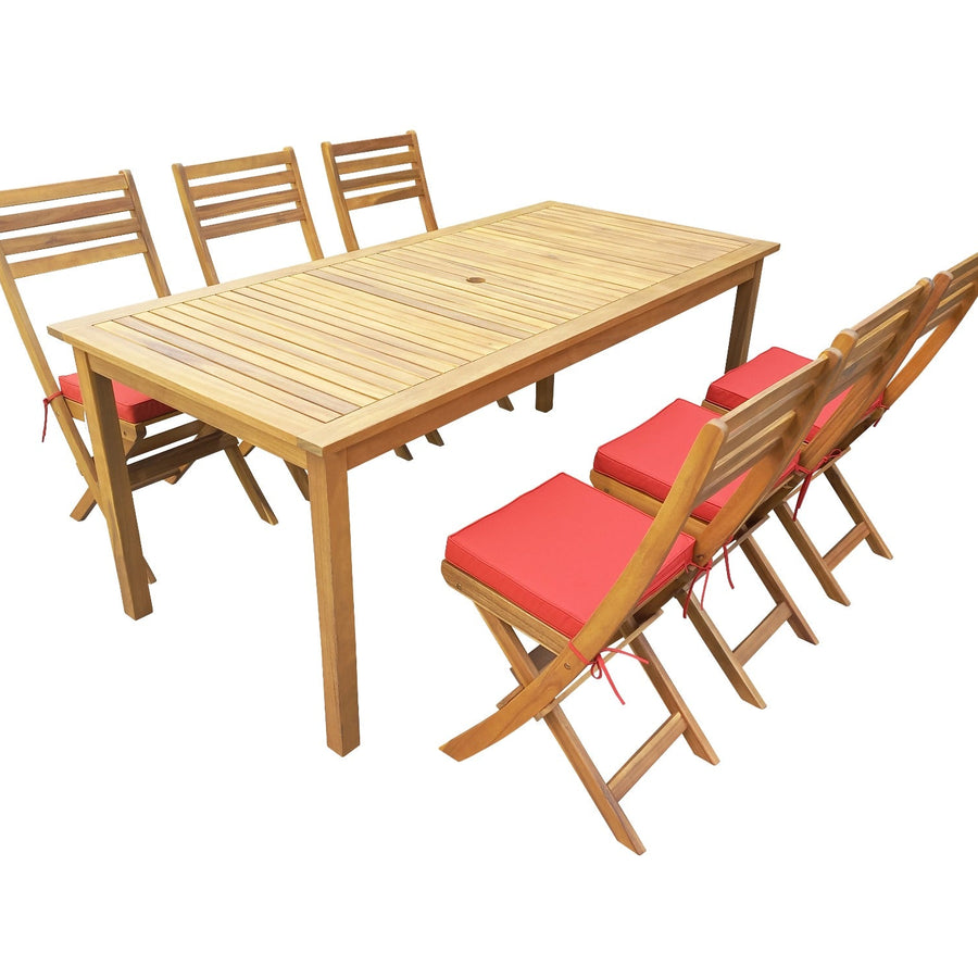 SunTime Ayres Rock 6-Seat Acacia Wood Outdoor Dining Set - main product image