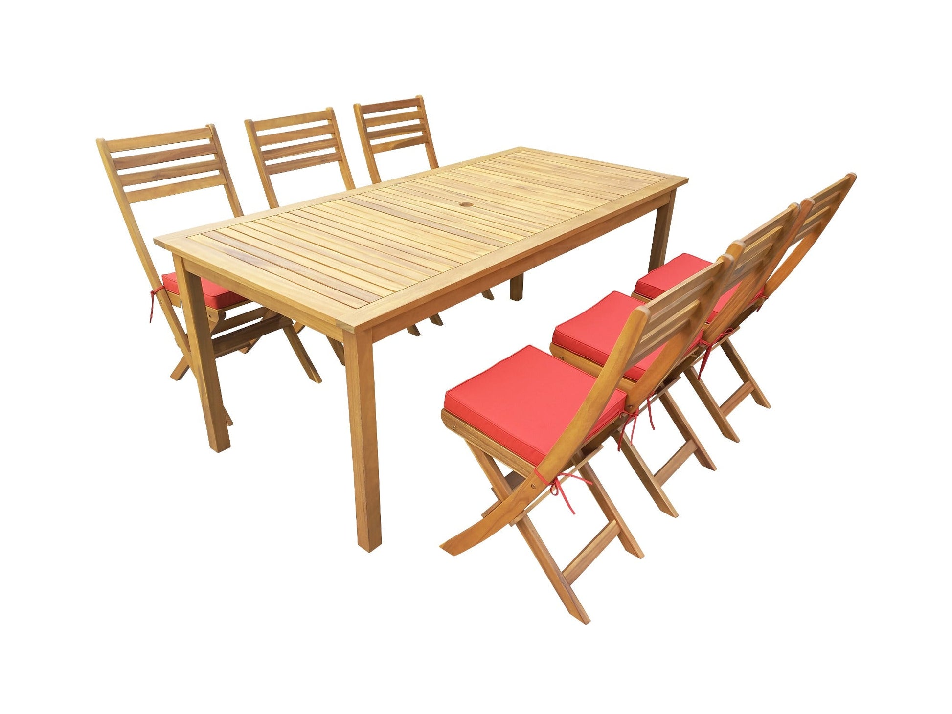 SunTime Ayres Rock 6-Seat Acacia Wood Outdoor Dining Set - main product image