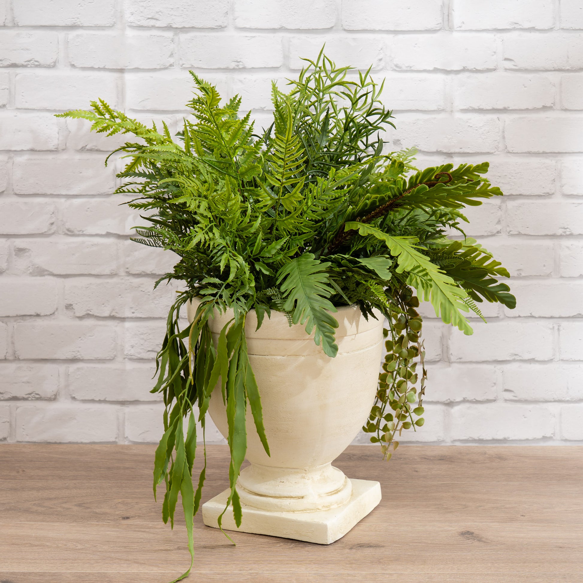 Scottish Everlastings Artificial 70cm Mixed Fern Urn - main product image