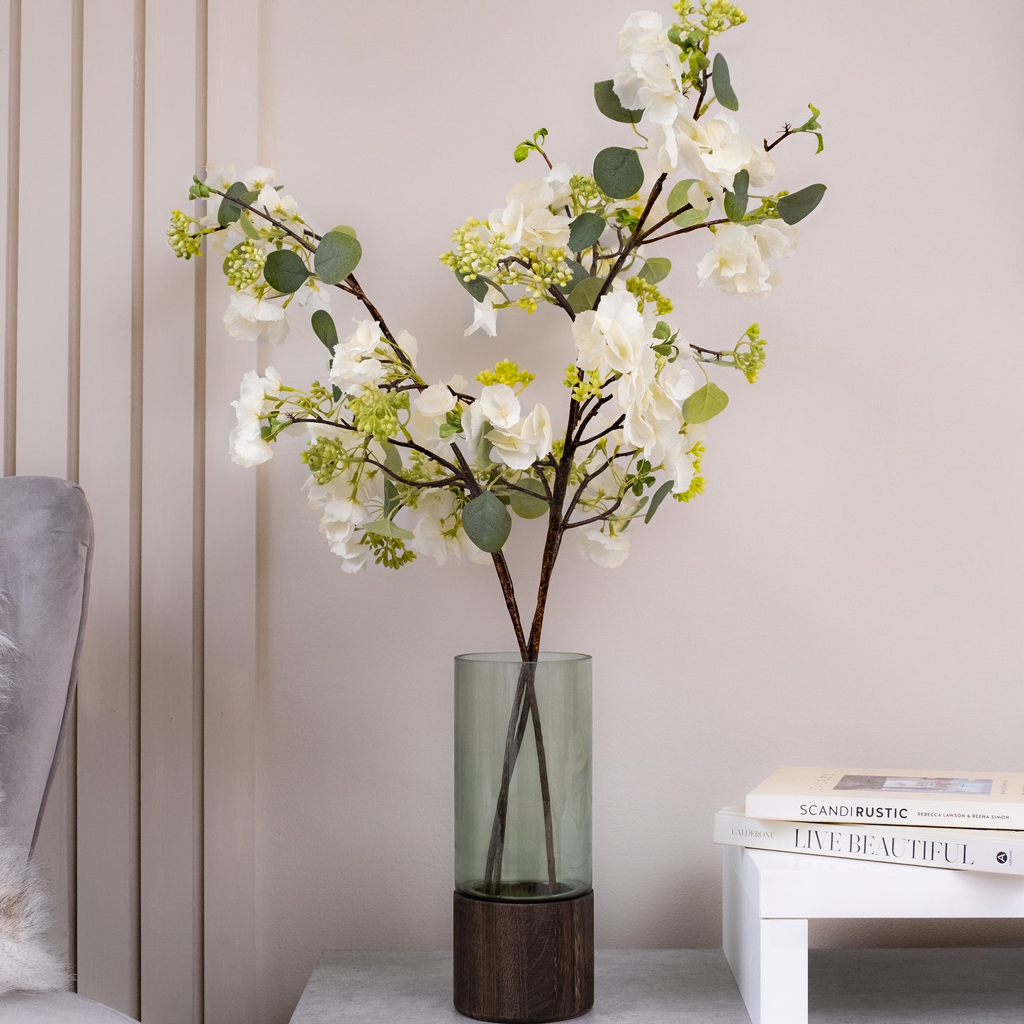 Scottish Everlastings 94cm Artificial Eucalyptus Blossom Spray - Pack of 3 - main product image