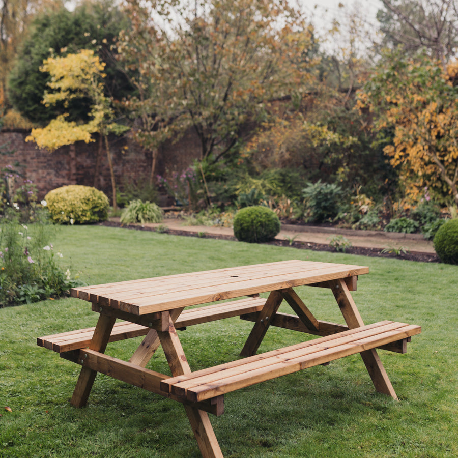 Churnet Valley Deluxe Valley Wooden Garden Picnic Table (180cm) - main product image