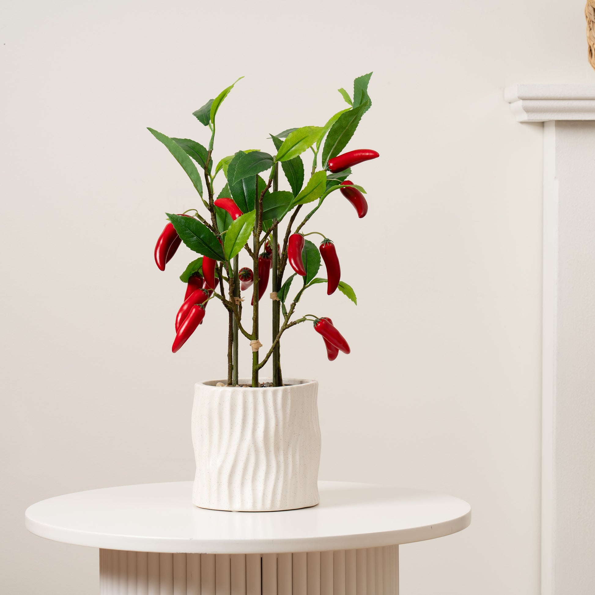 Scottish Everlastings 49cm Artificial Chilli Plant in Ceramic Pot - main product image