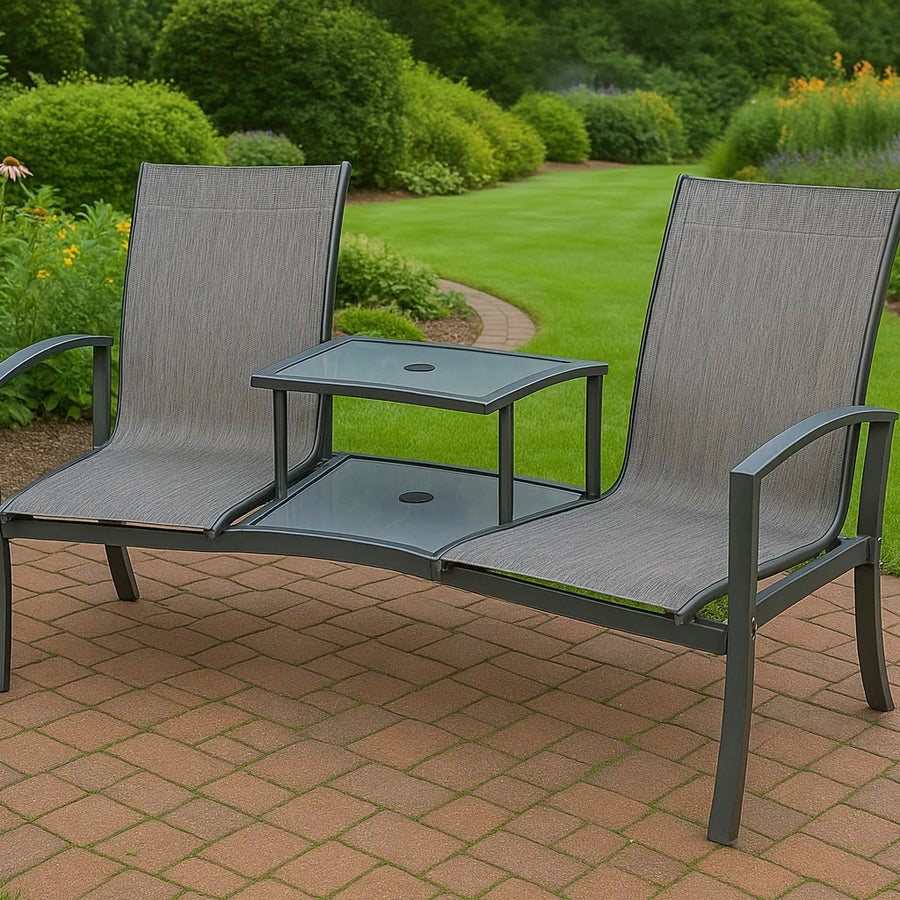 Suntime Adrano Steel Duo Garden Seat - main product image