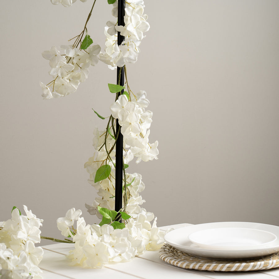 Scottish Everlastings Artificial 193cm Trailing White Hydrangea Garland - main product image
