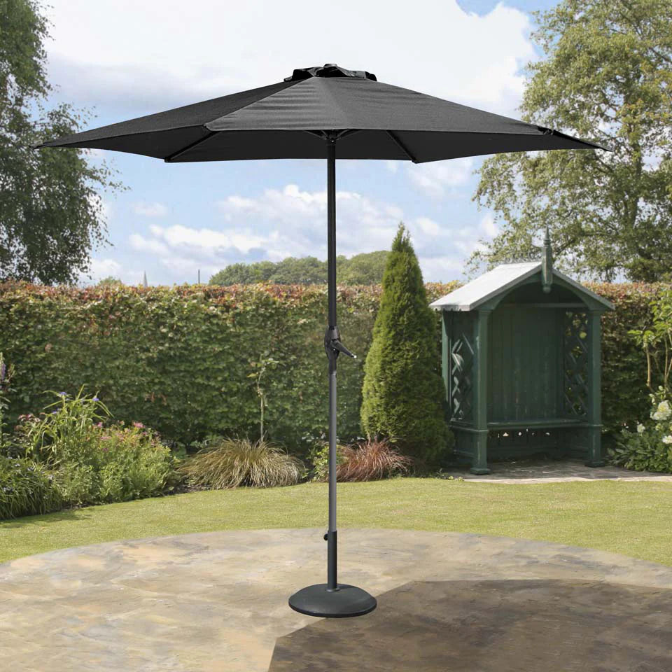 Suntime Havana 2.7m Black Garden Parasol with Crank Handle - main product image