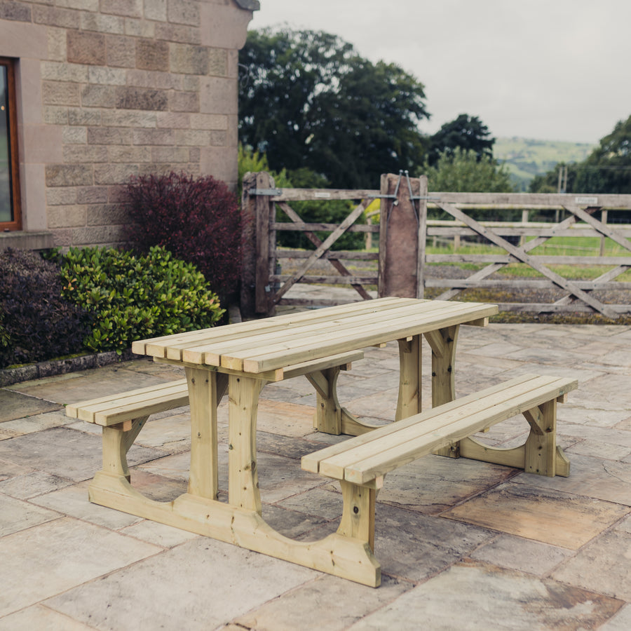 Churnet Valley Lunar Wooden Garden Picnic Table (180cm) - main product image