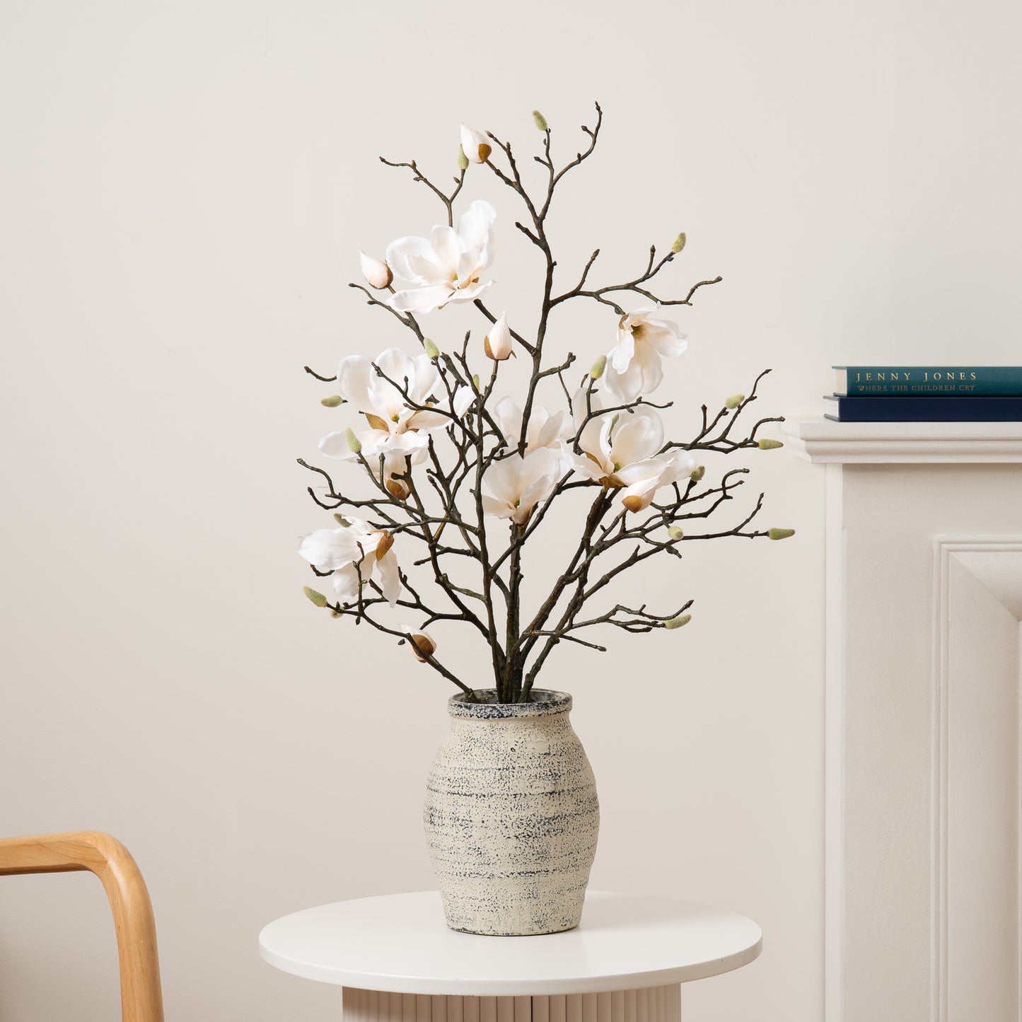 Scottish Everlastings Artificial 71cm Magnolia in Resin Pot - main product image