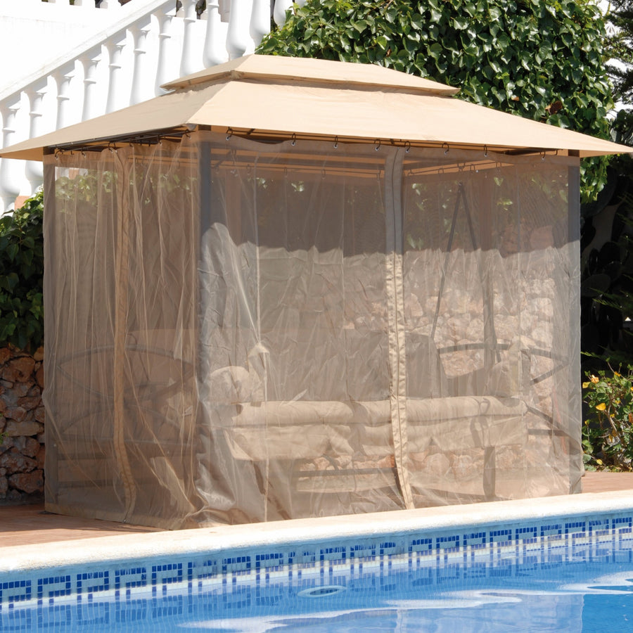 Replacement Gazebo Mesh Netting Set for Beige Suntime Luxor Swing Gazebos